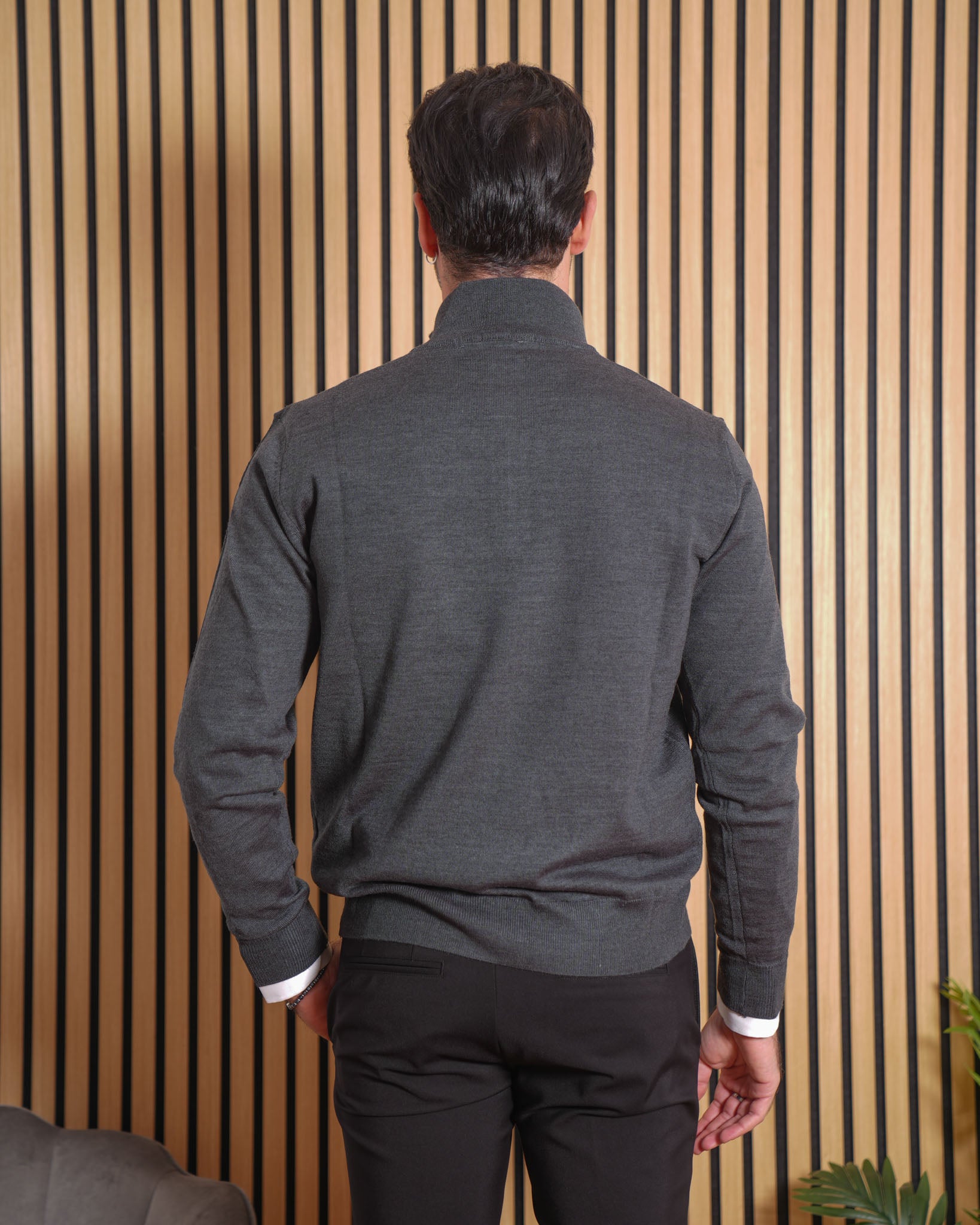 Marcus - Pullover con Zip Antracite