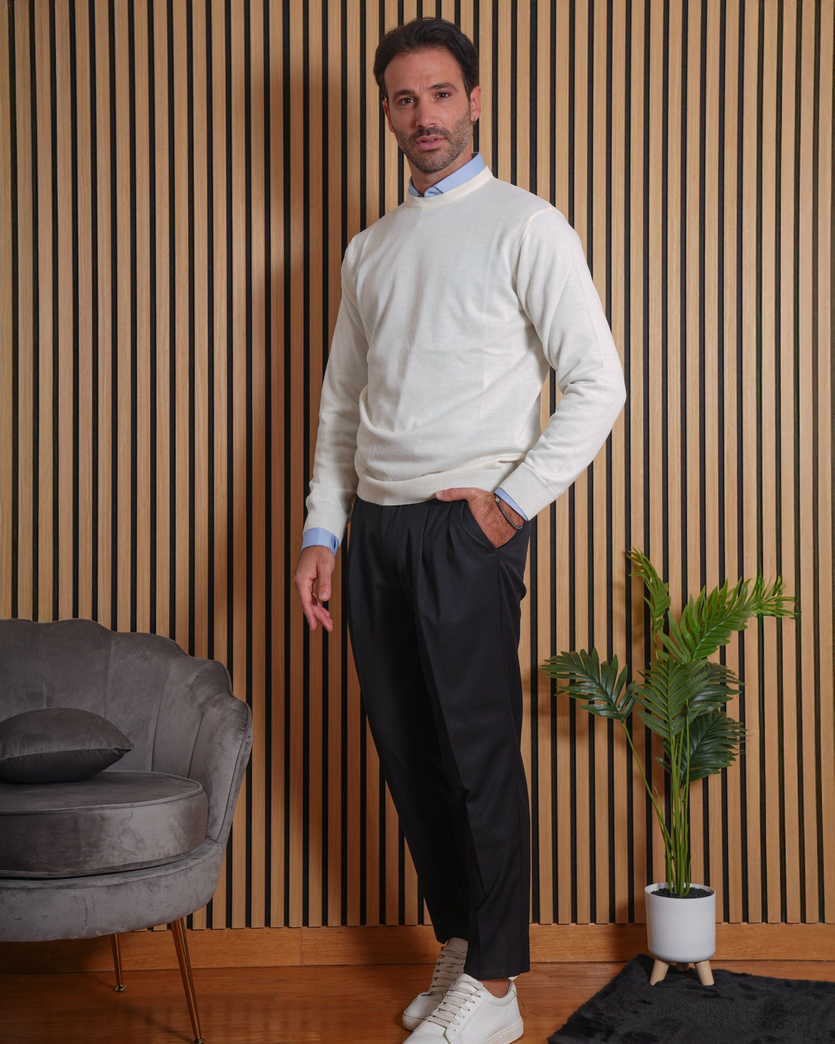 Parma - Pantalone Regular Doppia Pinces Blu