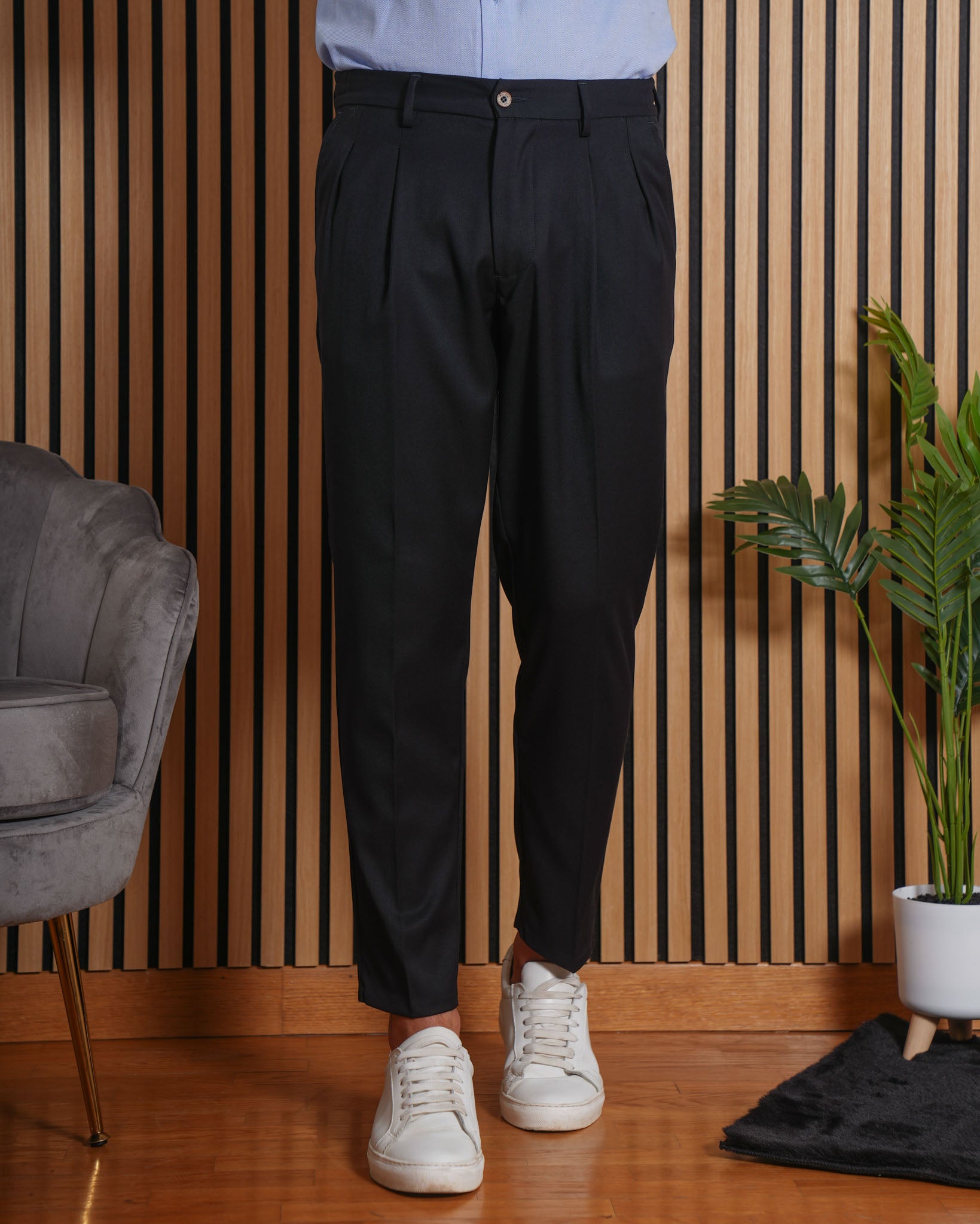 Parma - Pantalone Regular Doppia Pinces Blu