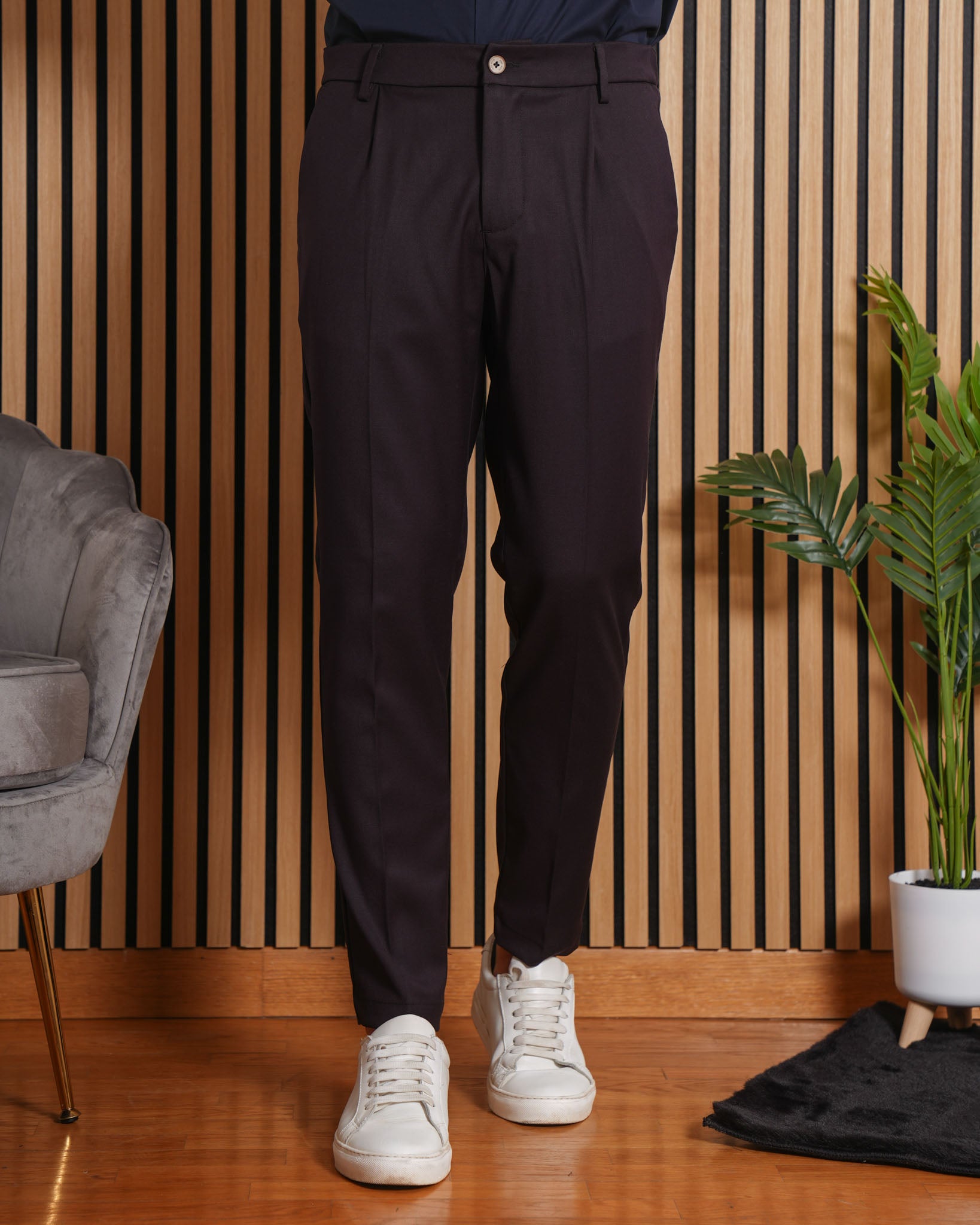 Firenze - Pantalone sartoriale con vita elastica Testa di Moro