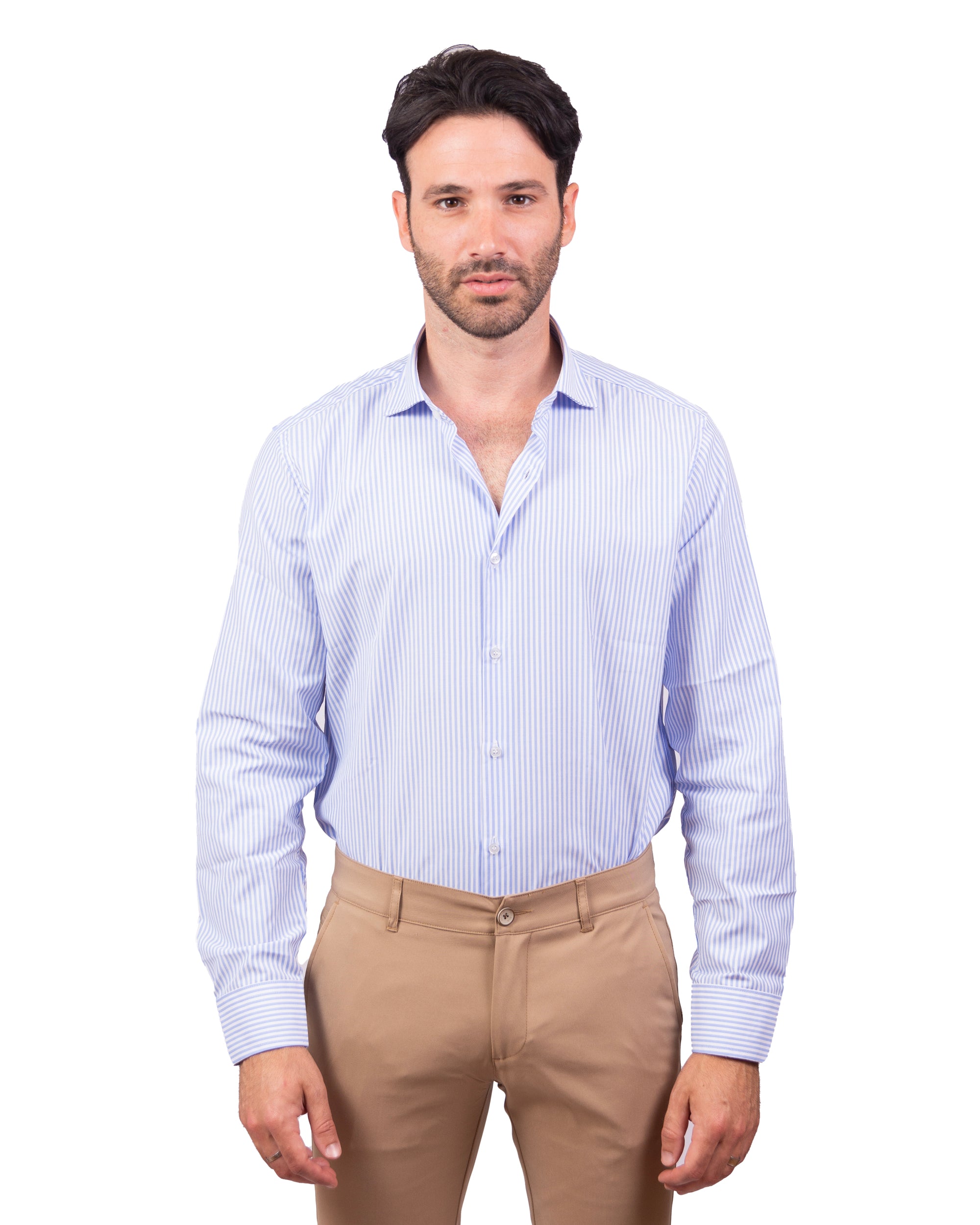 Montecarlo - Camicia a righe azzurre in Cotone