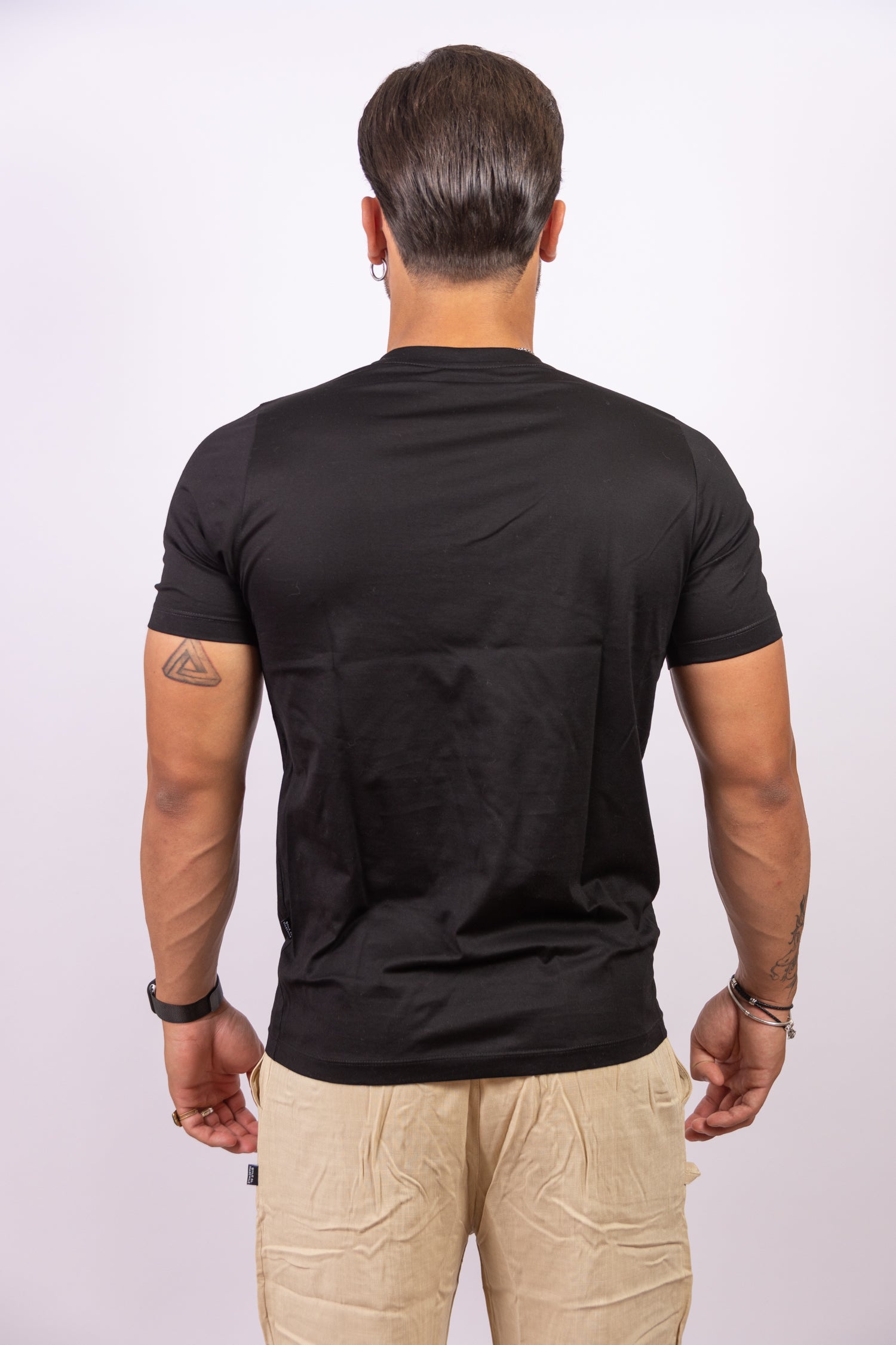 Olbia - T-Shirt in Filo di Scozia Nera