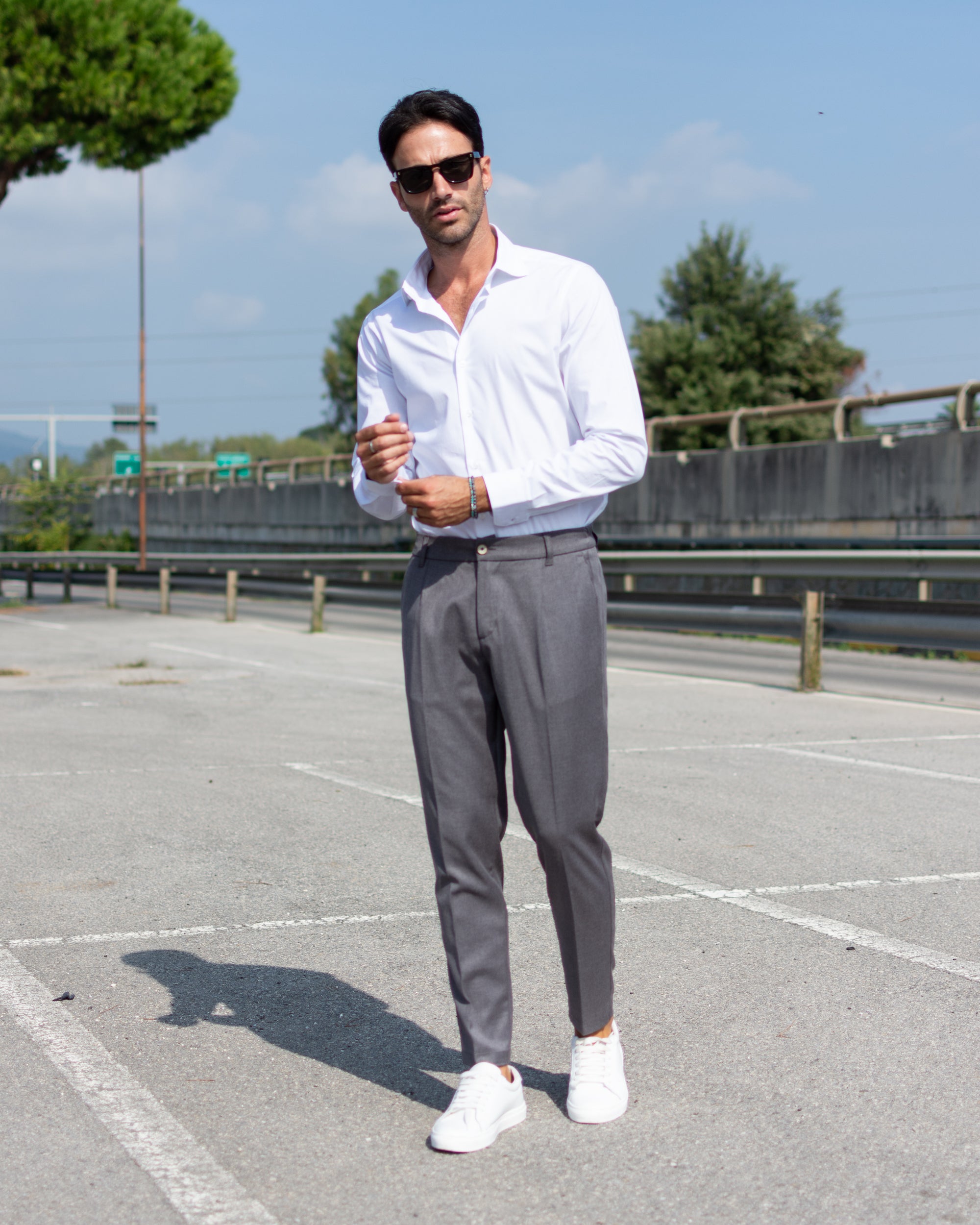 Firenze - Pantalone sartoriale con vita elastica Antracite