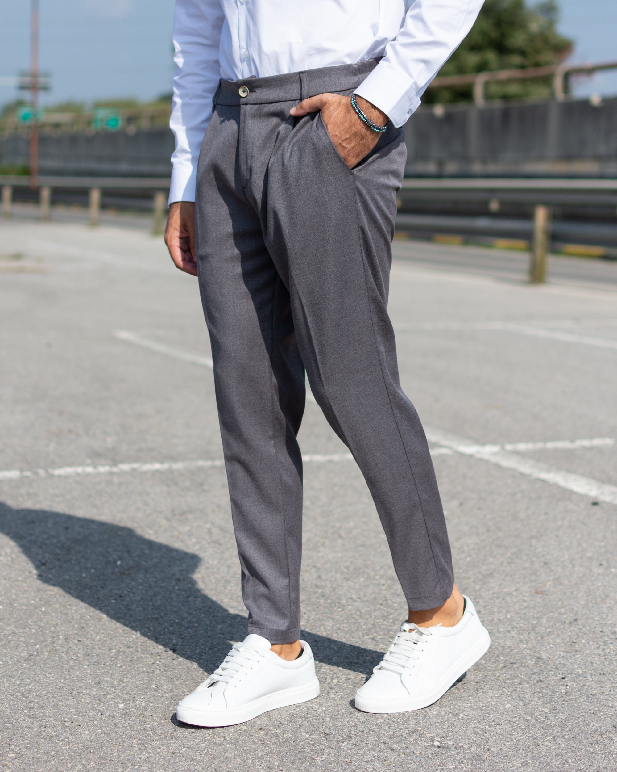 Firenze - Pantalone sartoriale con vita elastica Antracite