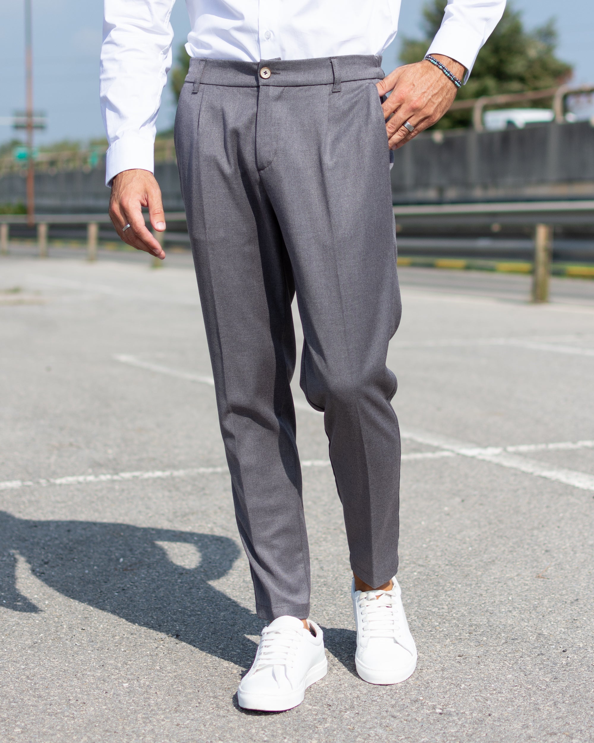 Firenze - Pantalone sartoriale con vita elastica Antracite