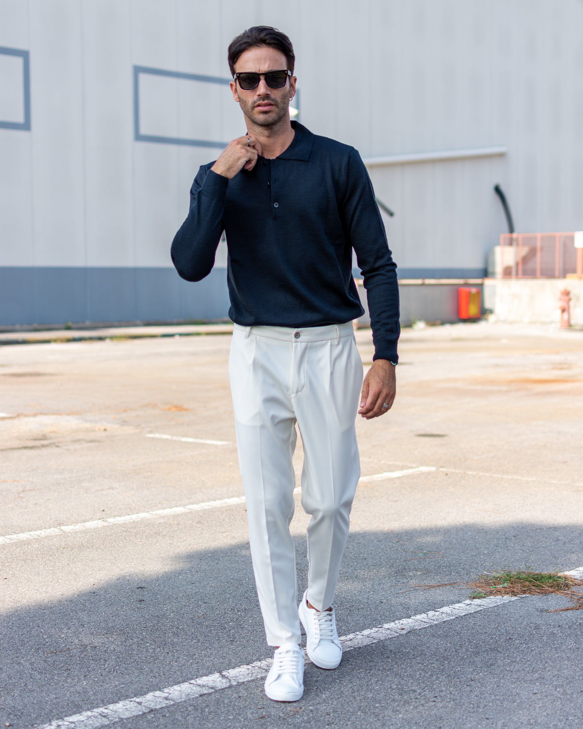 Firenze - Pantalone sartoriale con vita elastica Panna