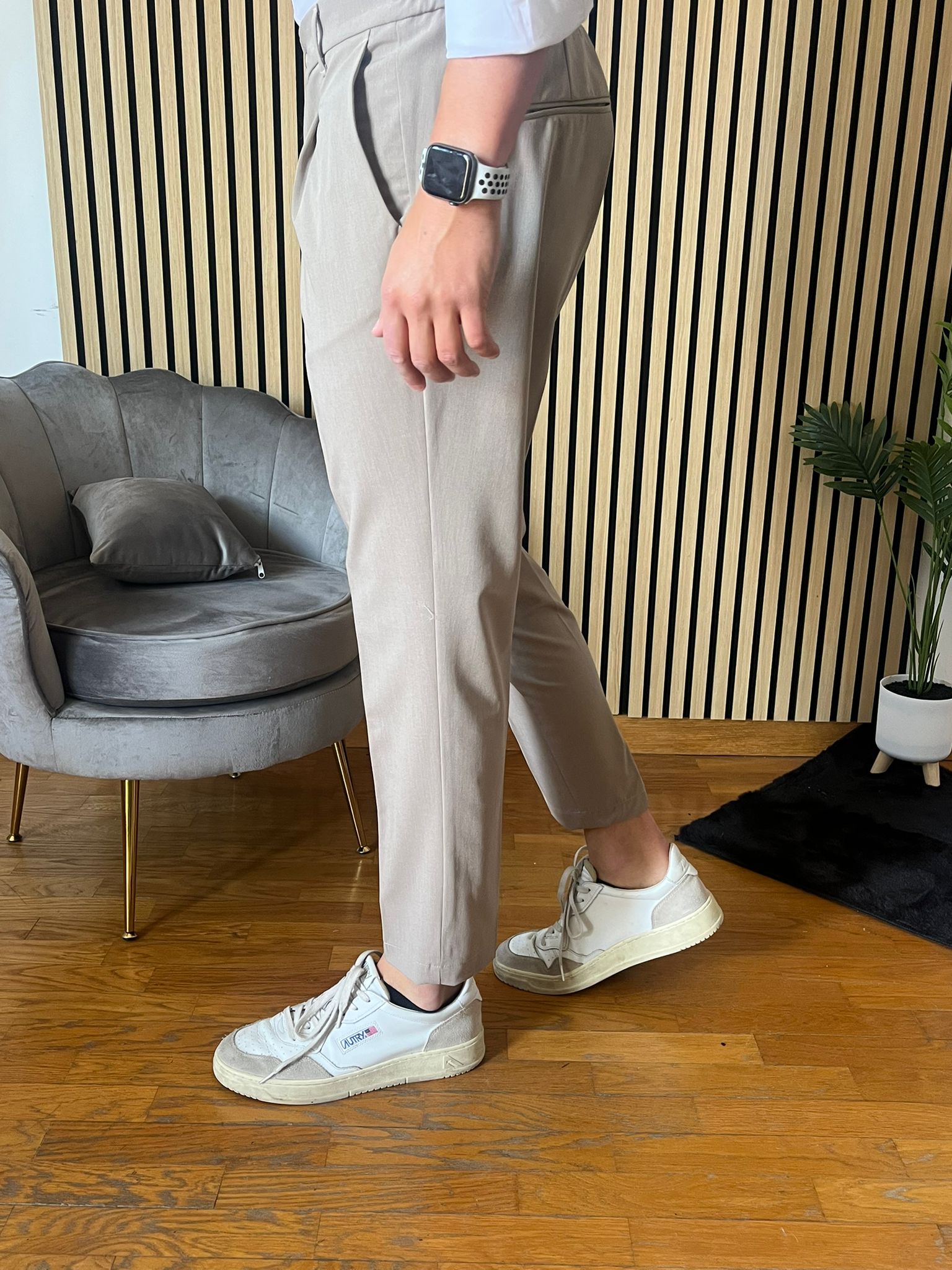 Firenze - Pantalone Sartoriale con vita elastica Fango