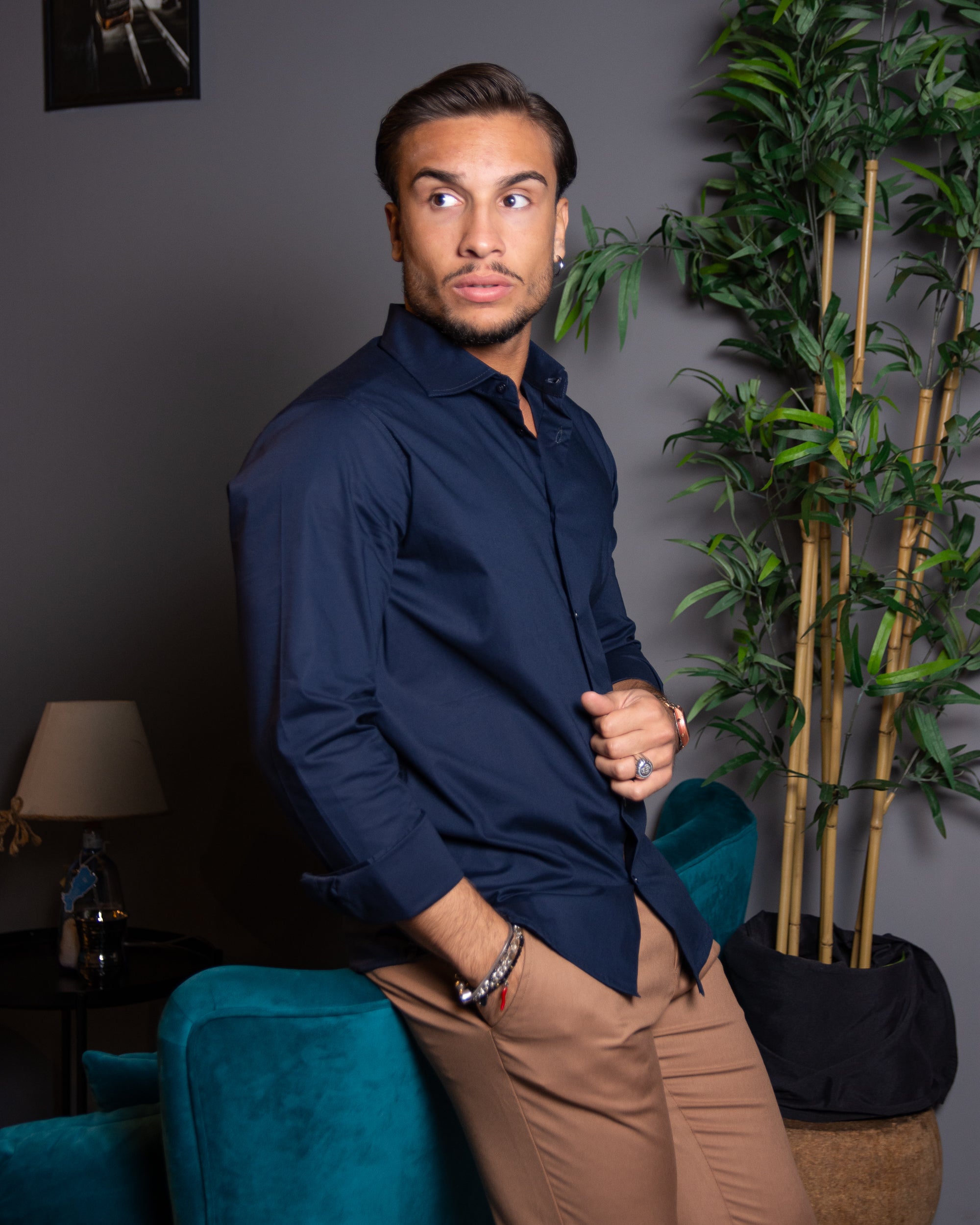 Frida - Camicia Sartoriale in Cotone Blu