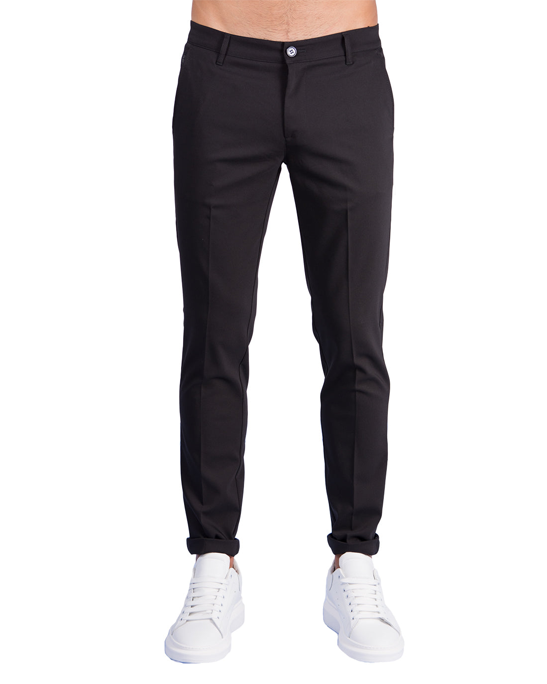 Milano - Pantalone Sartoriale Slim Fit Elasticizzato Nero