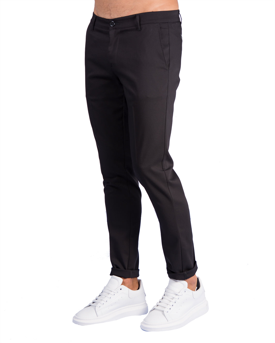 Milano - Pantalone Sartoriale Slim Fit Elasticizzato Nero