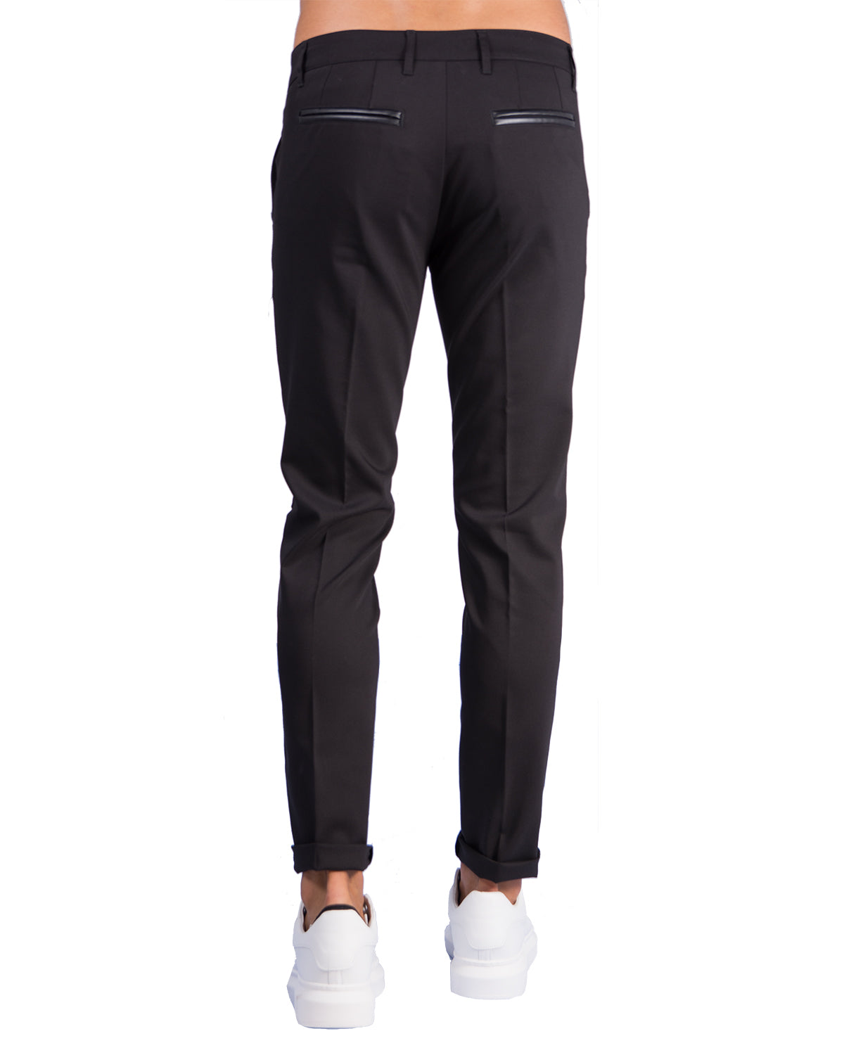 Milano - Pantalone Sartoriale Slim Fit Elasticizzato Nero