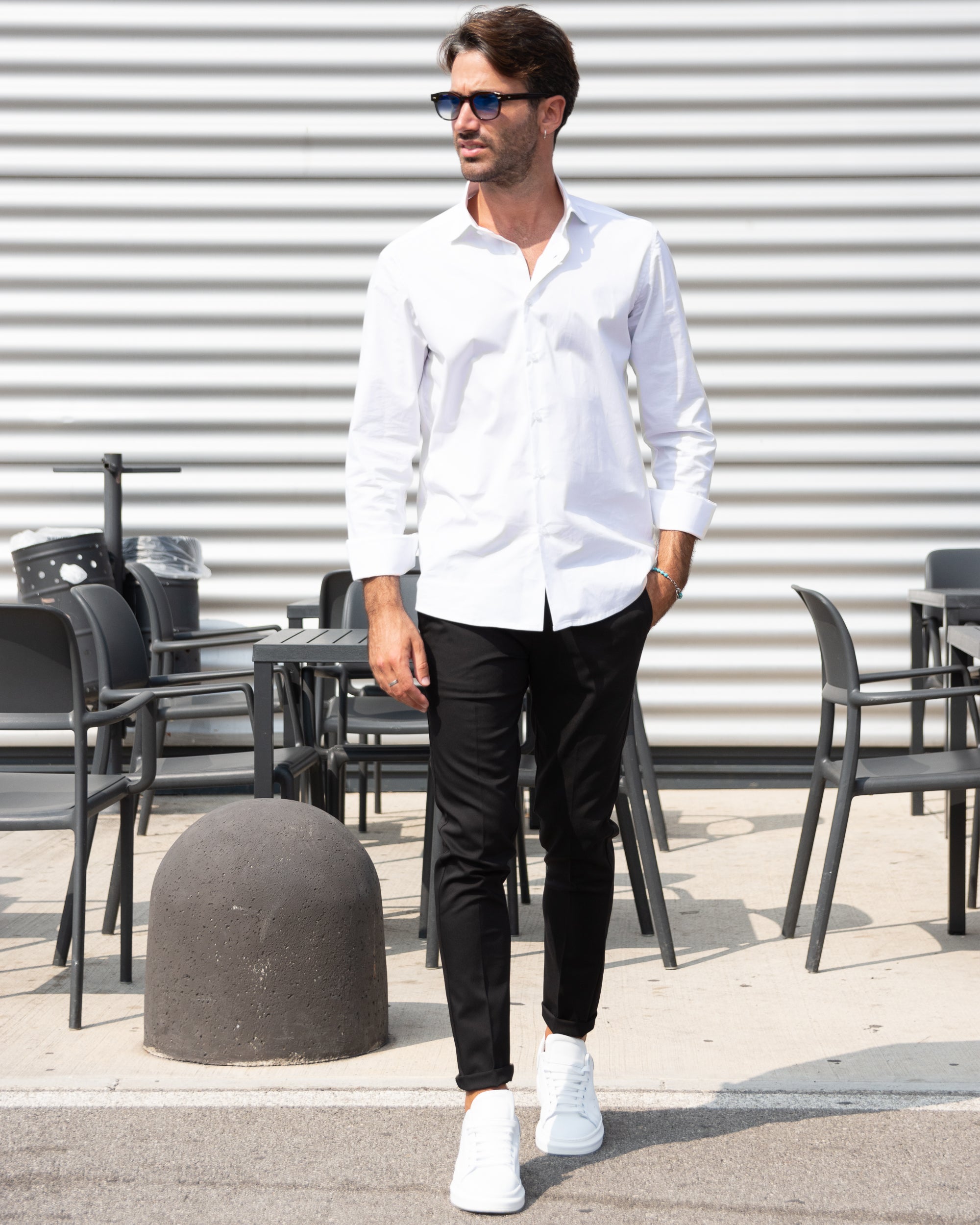 Milano - Pantalone Sartoriale Slim Fit Elasticizzato Nero