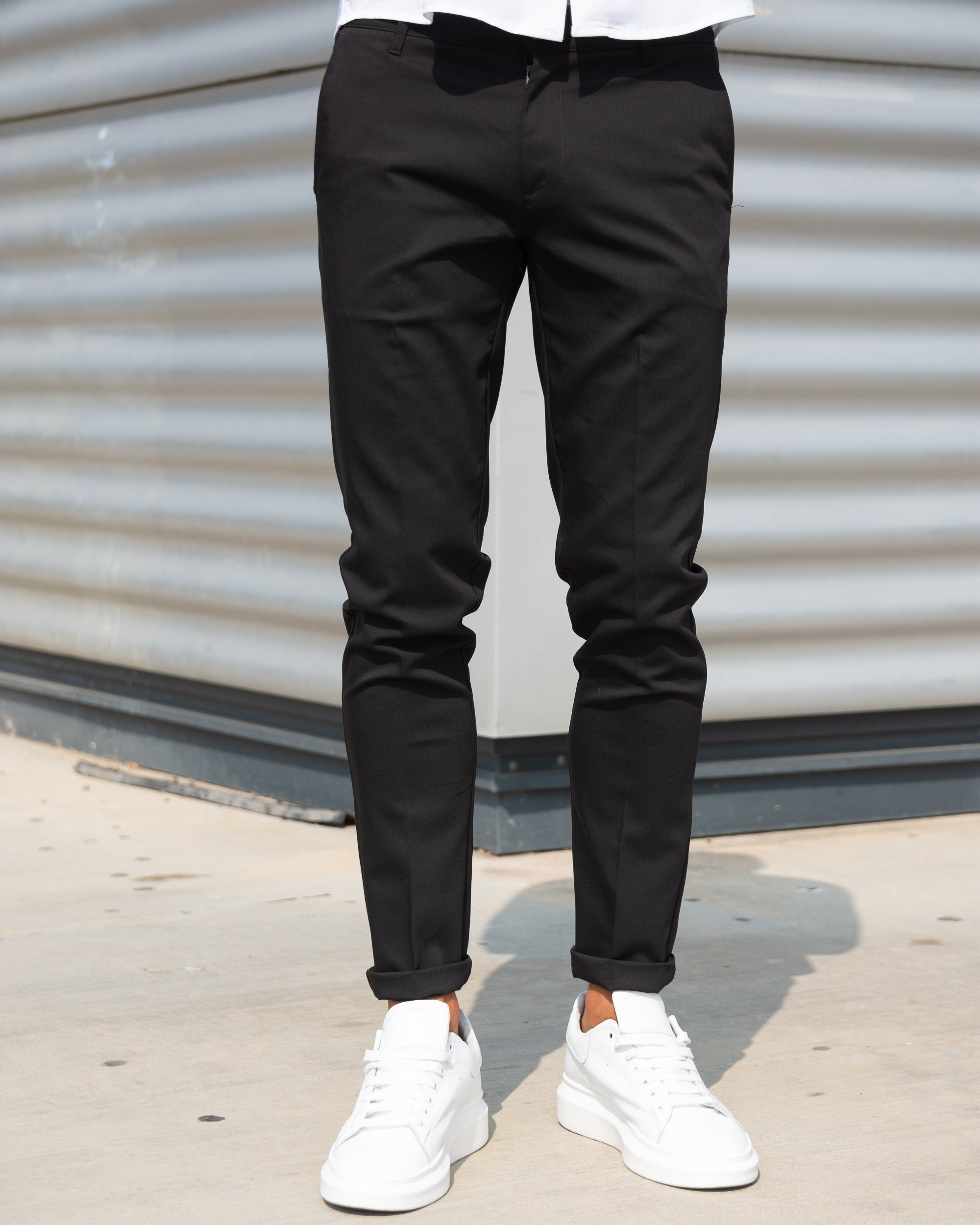 Milano - Pantalone Sartoriale Slim Fit Elasticizzato Nero