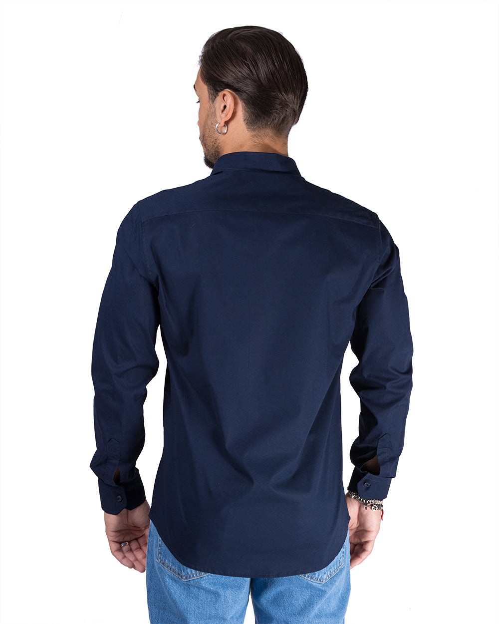 Frida - Camicia Sartoriale in Cotone Blu