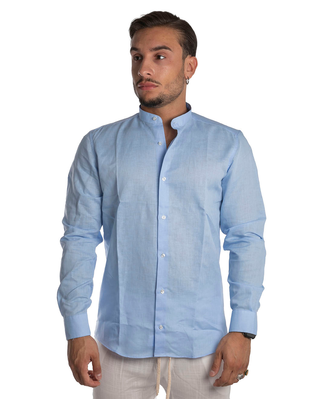 Amalfi - Camicia in lino Azzurra