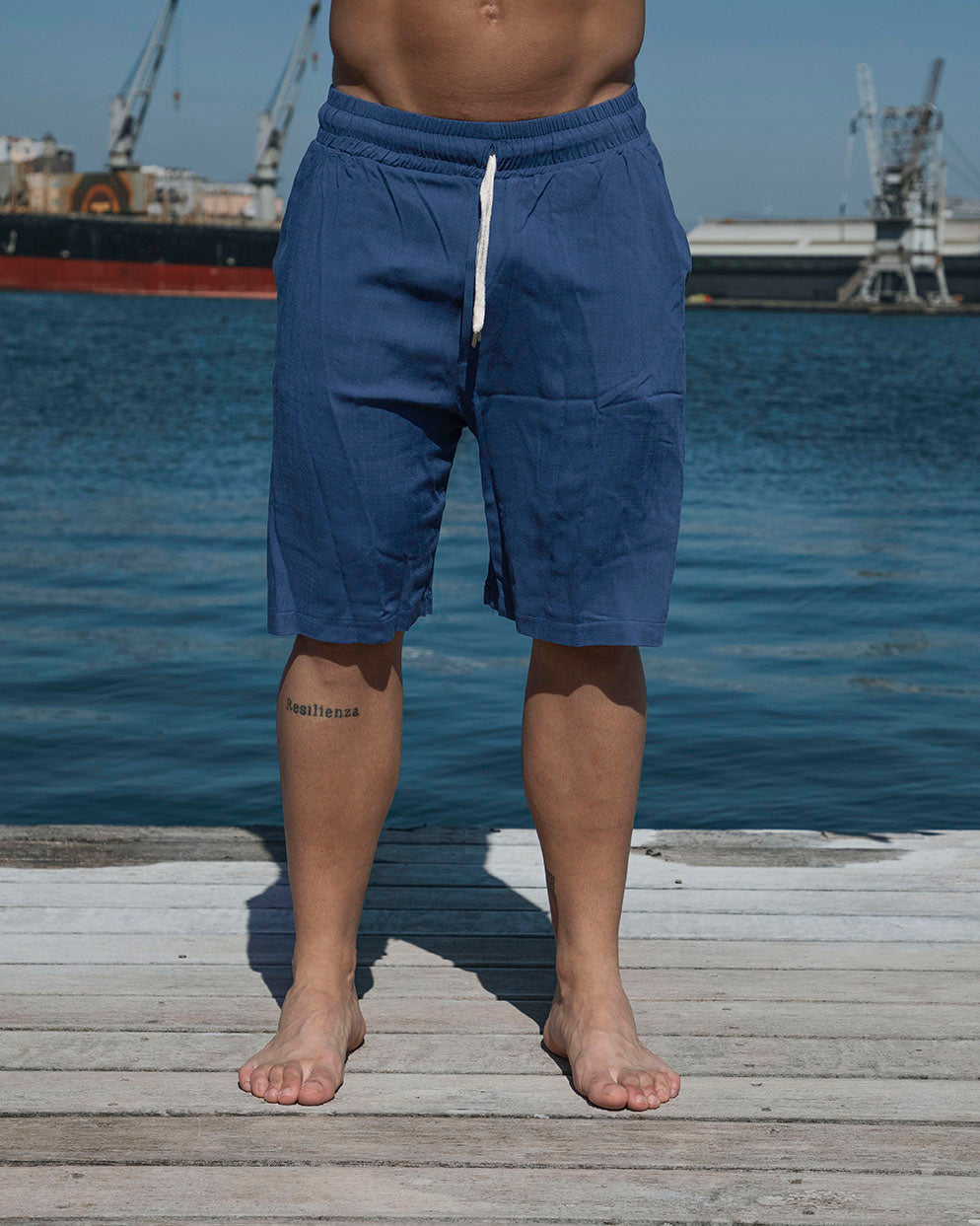 Positano - Bermuda in Lino Blu