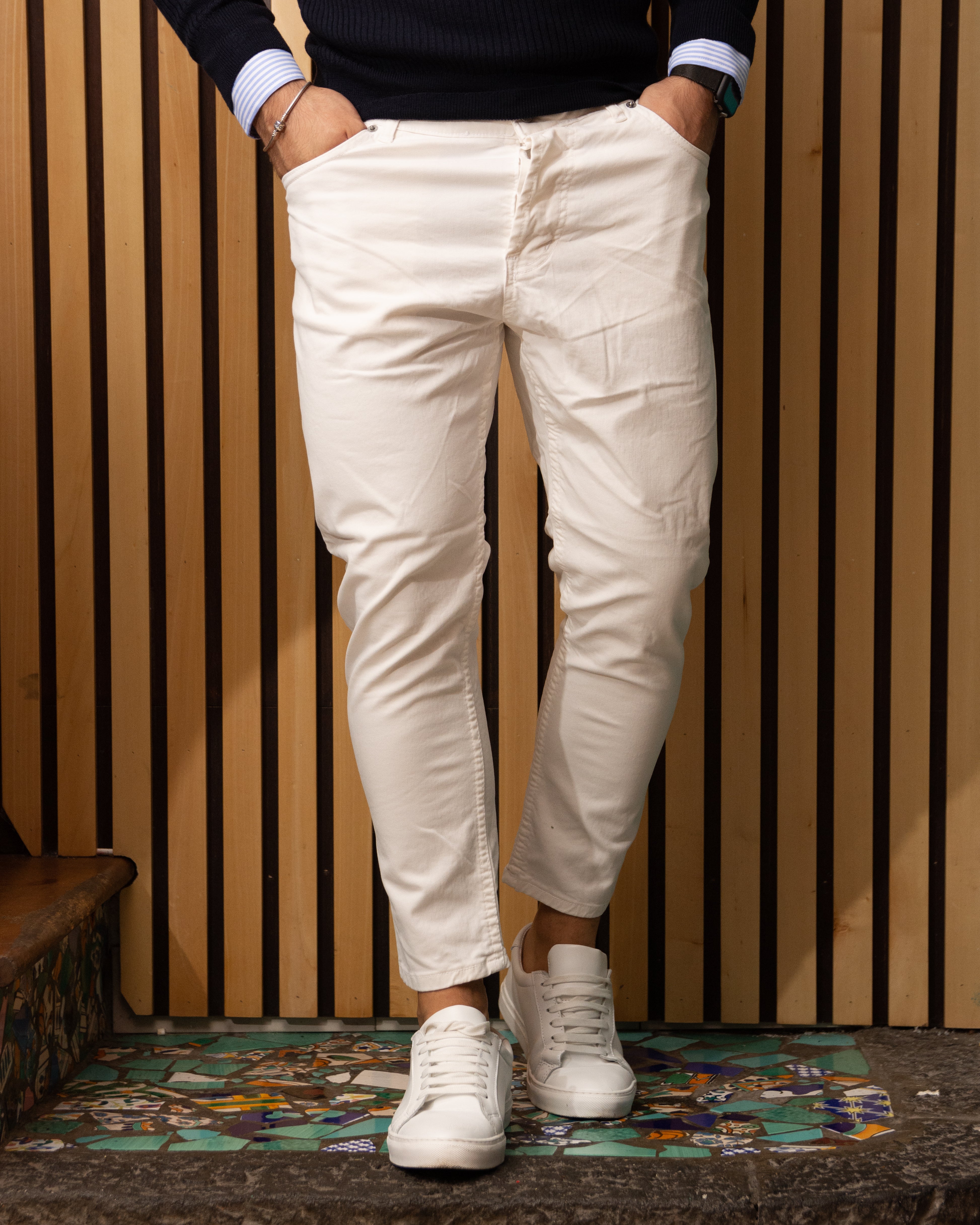 Dylan - Pantalone 5 tasche Panna