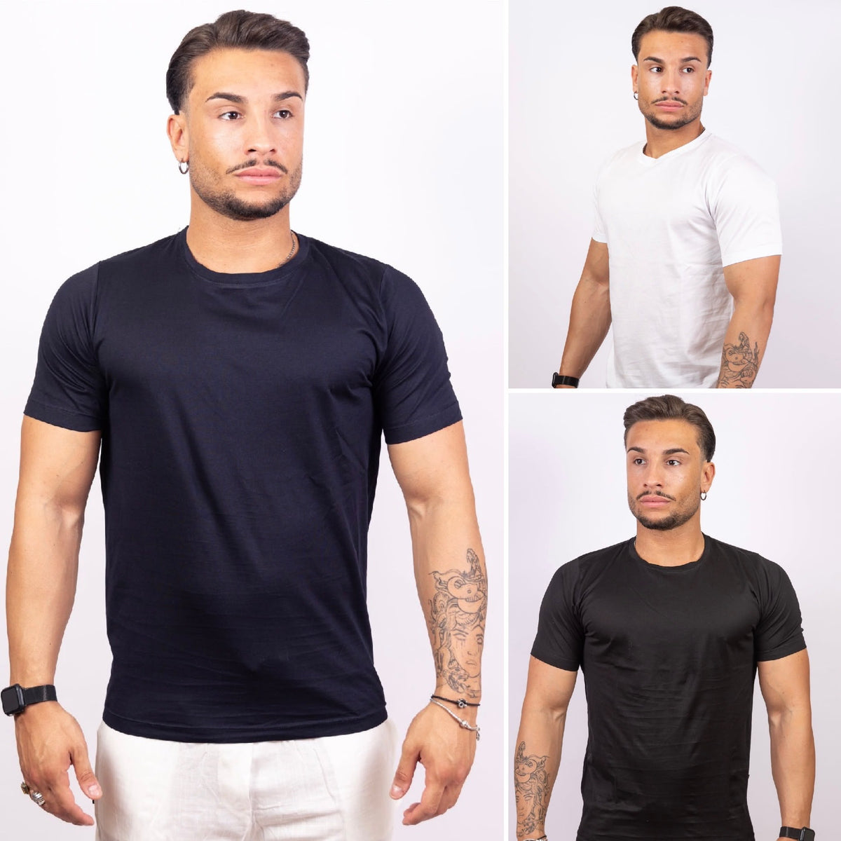 BOX 3 T-SHIRT IN FILO DI SCOZIA