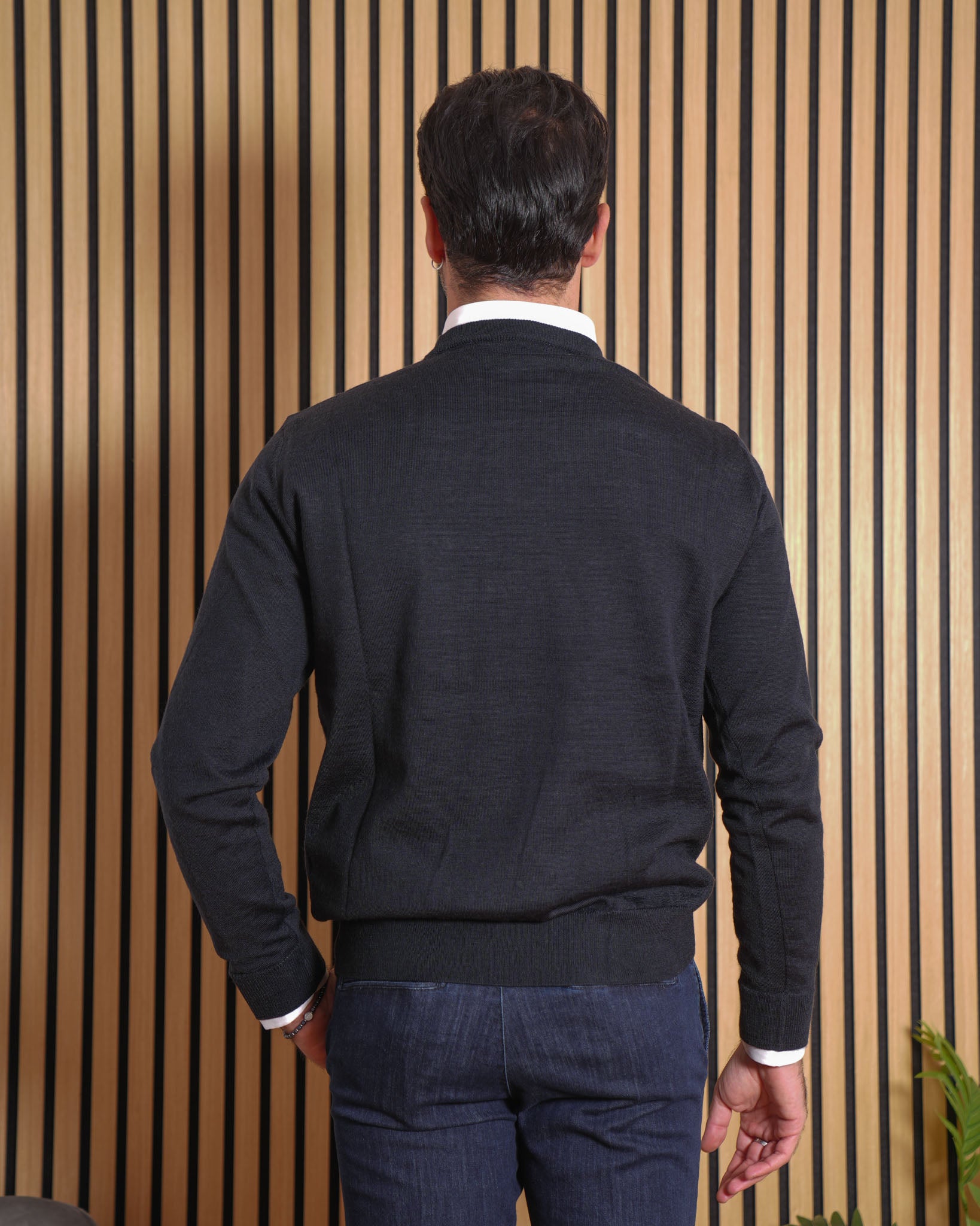 Lionel - Pullover in Lana Merino Blu