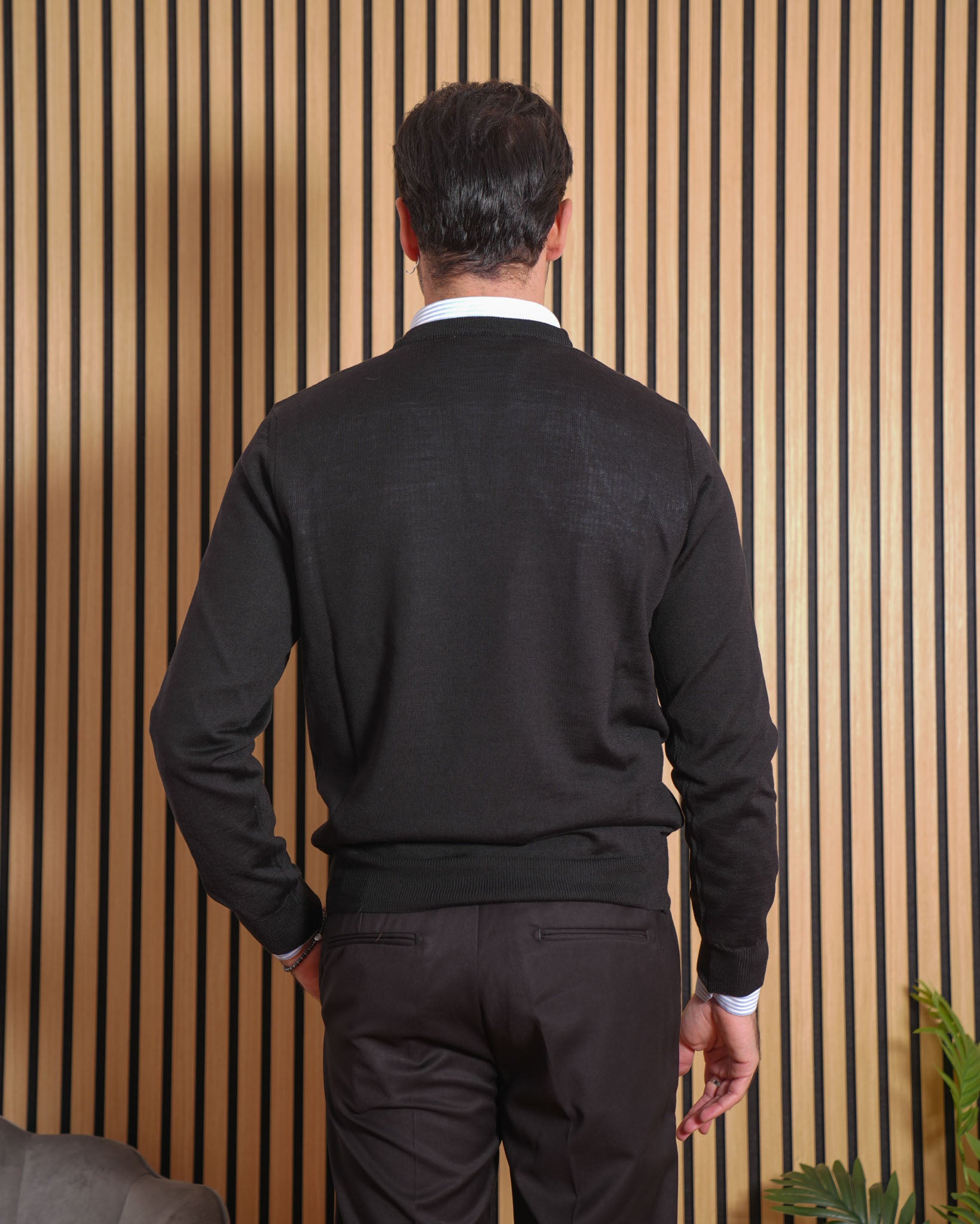 Lionel - Pullover in Lana Merino Nero