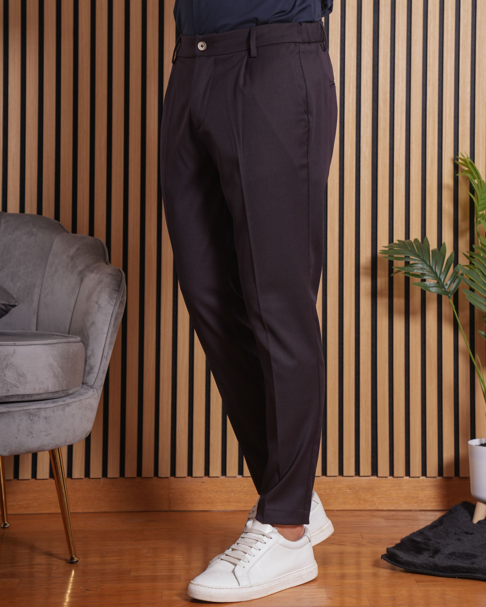 Firenze - Pantalone sartoriale con vita elastica Testa di Moro