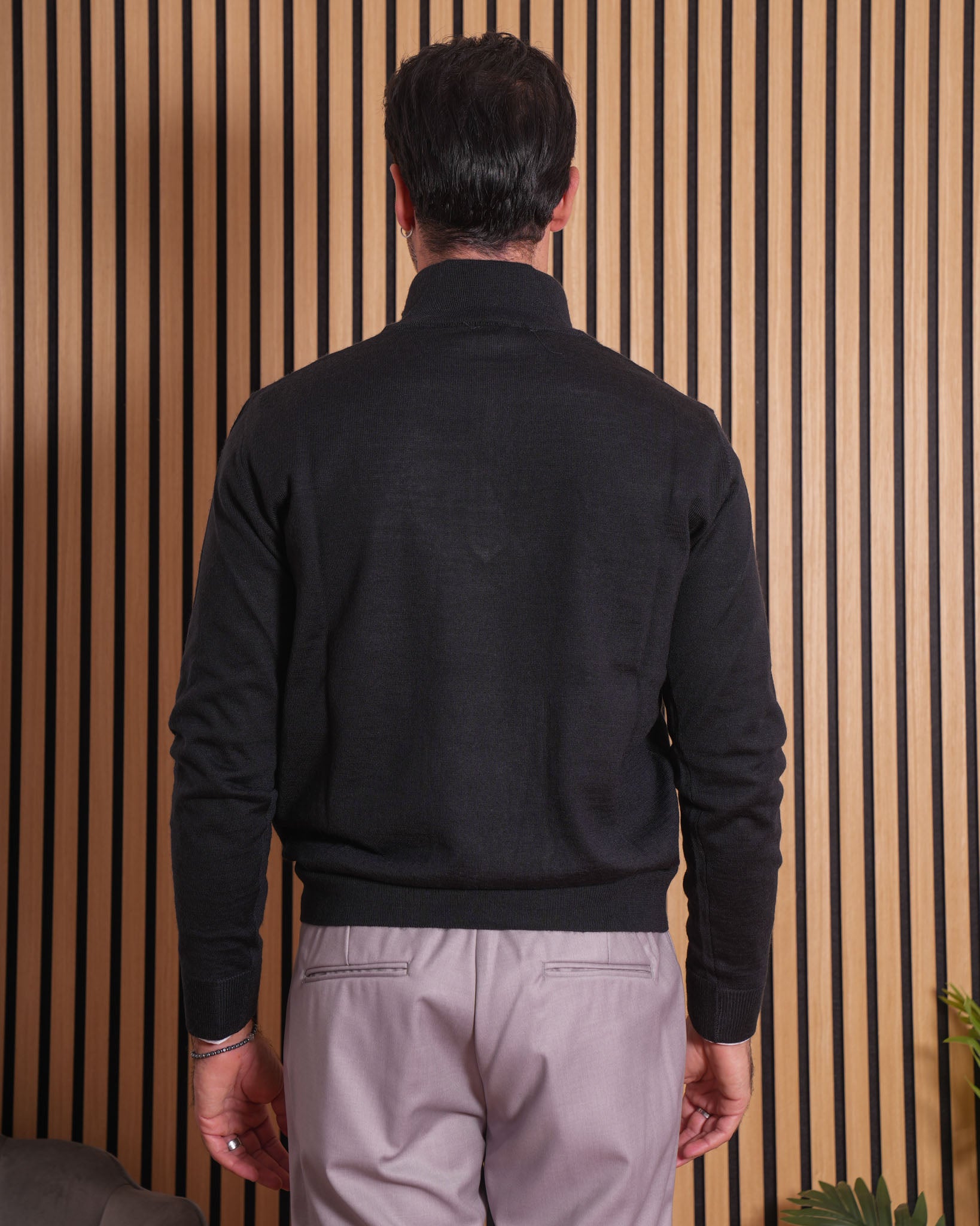 Marcus - Pullover con Zip Blu Scuro