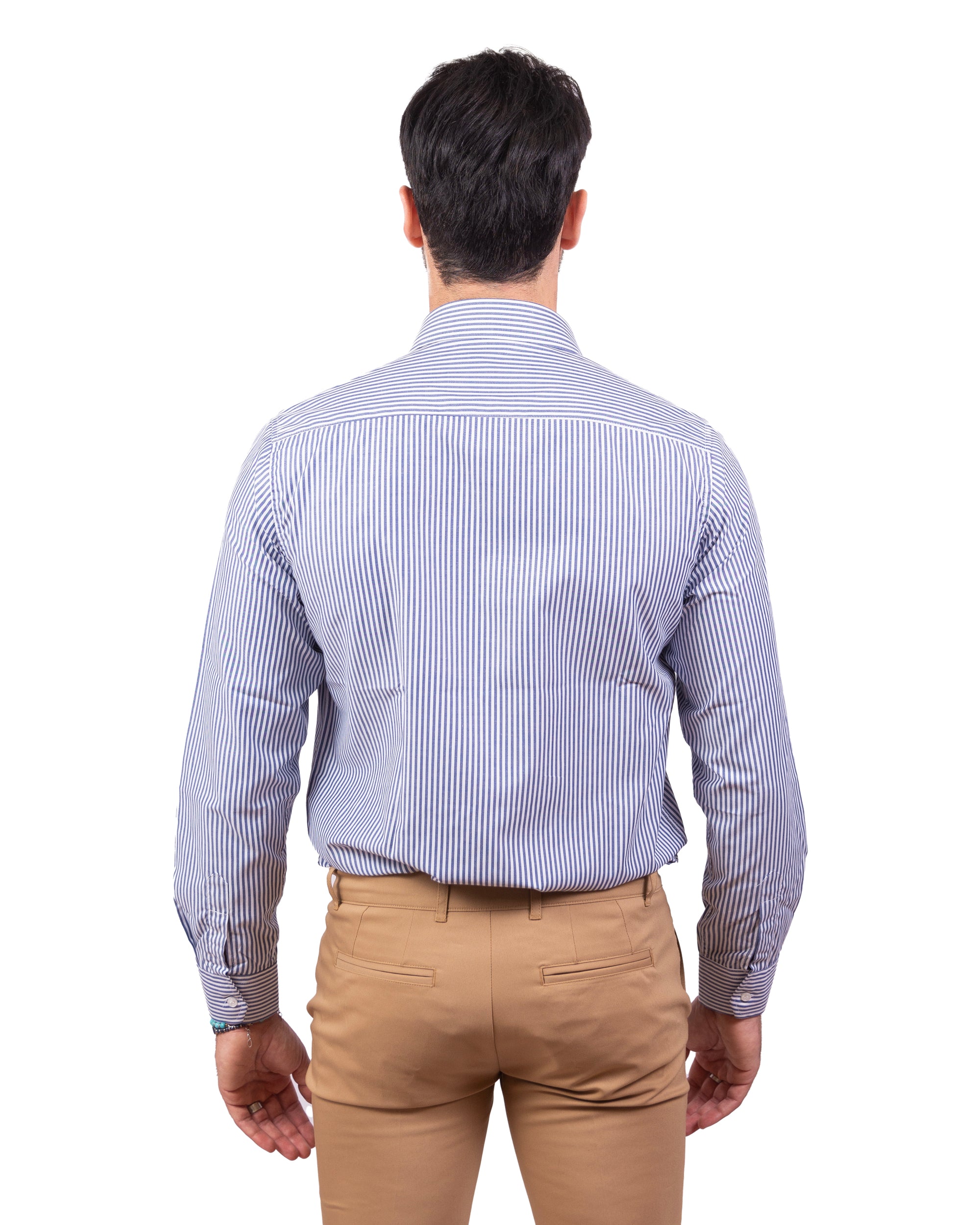 Montecarlo - Camicia a righe azzurre in Cotone