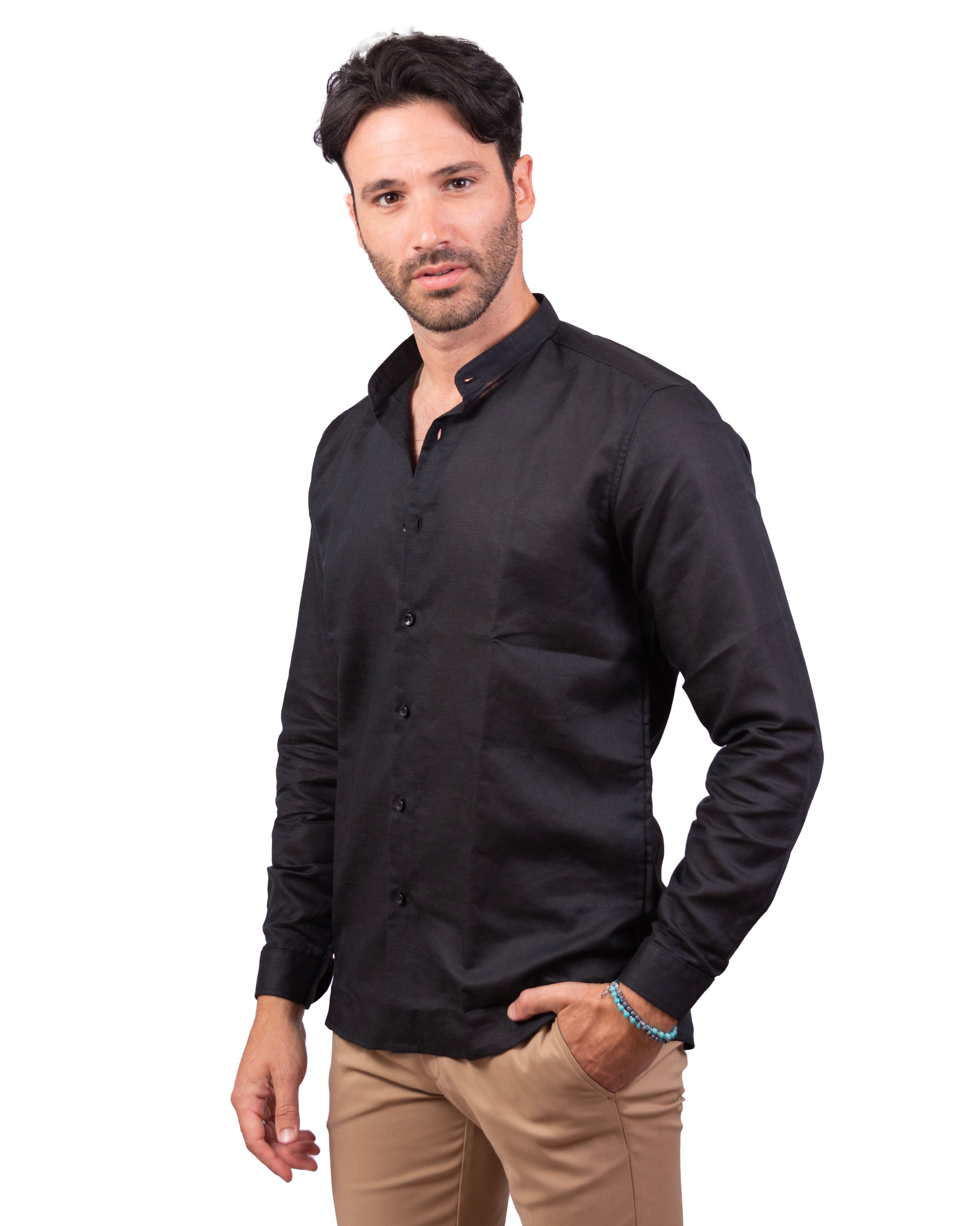 Amalfi - Camicia in Lino Nera