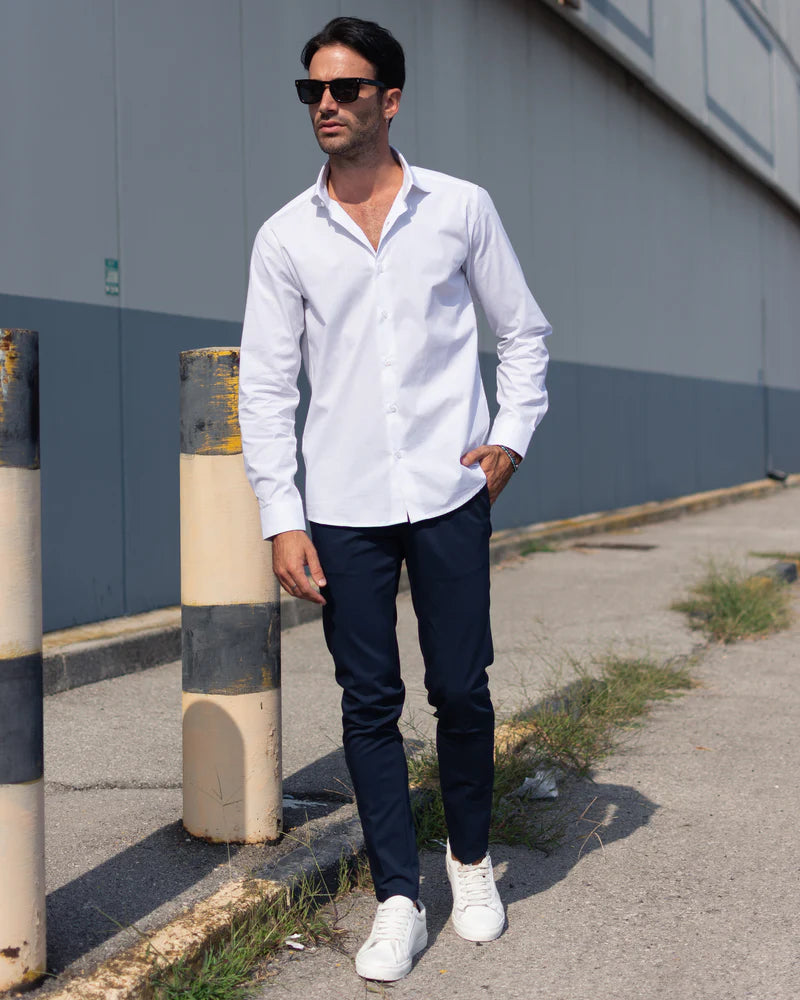 BOX "MILANO BLU/BEIGE E CAMICIA BIANCA"