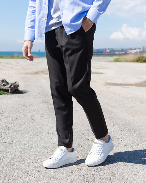 Firenze - Pantalone Sartoriale con vita elastica Nero