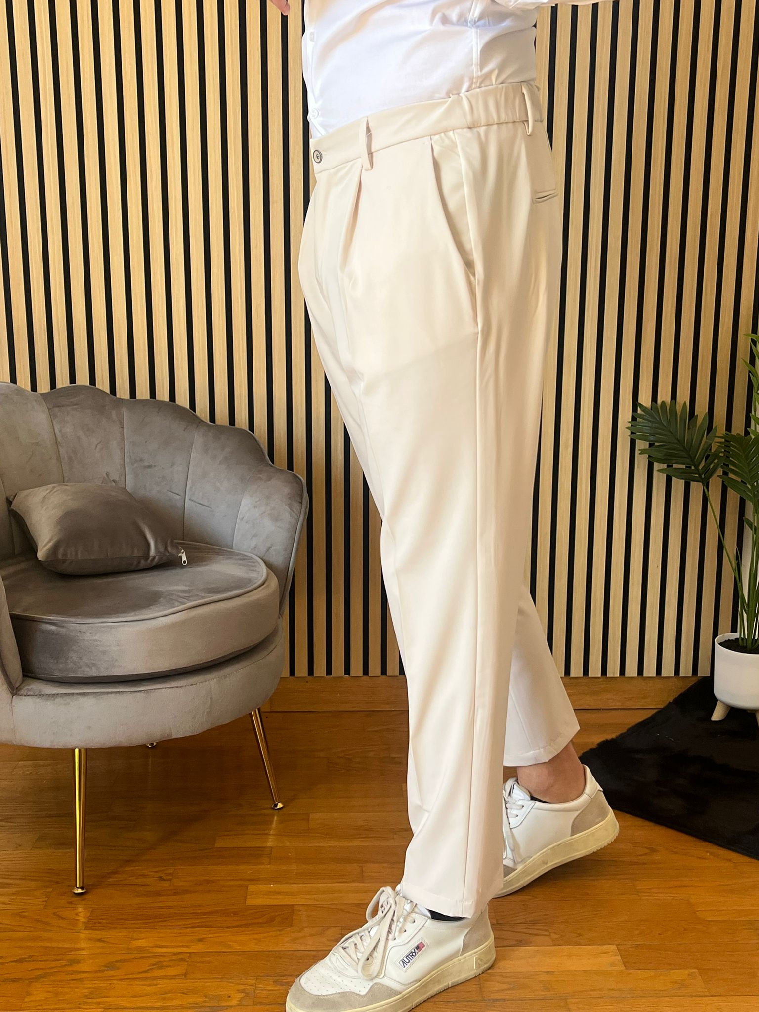 Firenze - Pantalone Sartoriale con vita elastica Beige