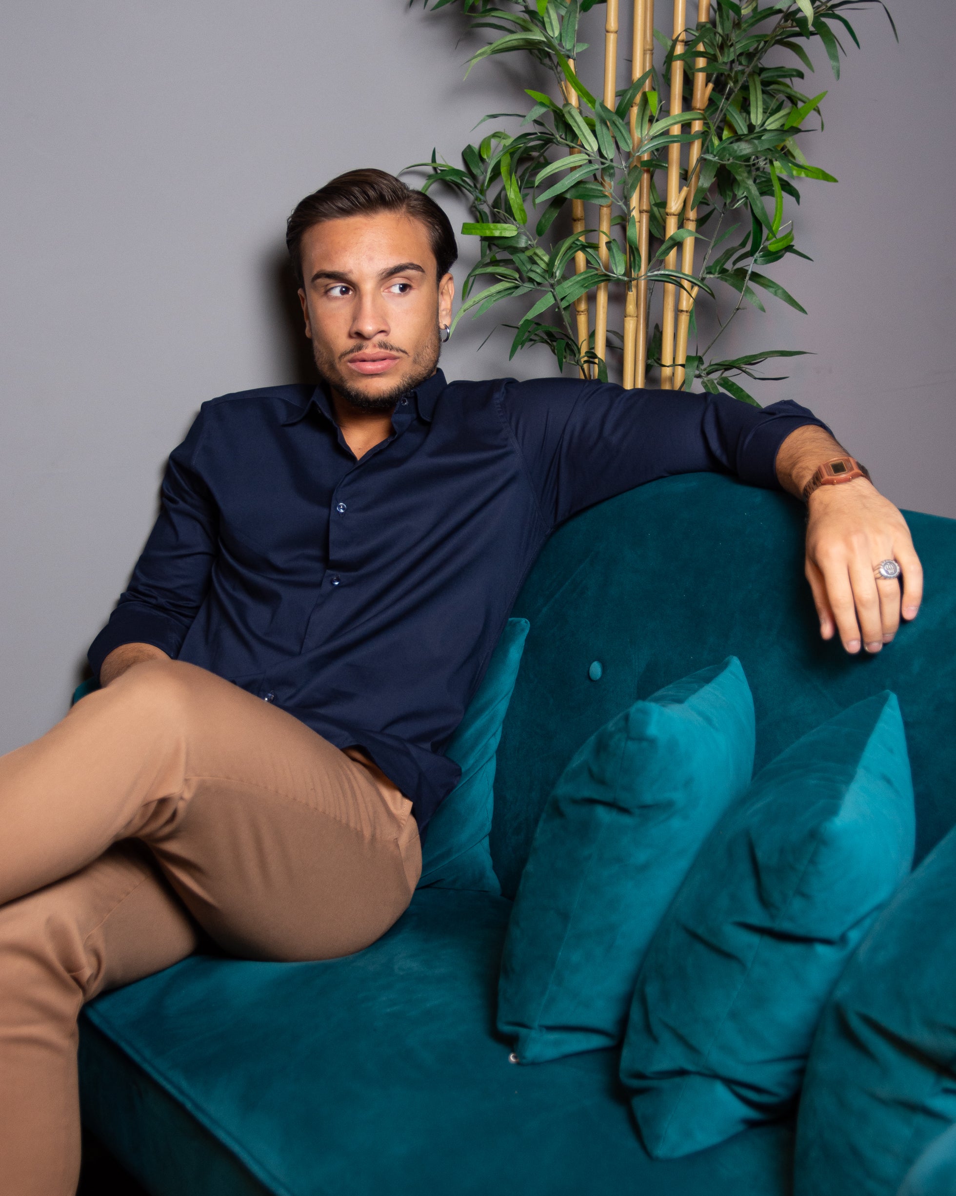 Frida - Camicia Sartoriale in Cotone Blu