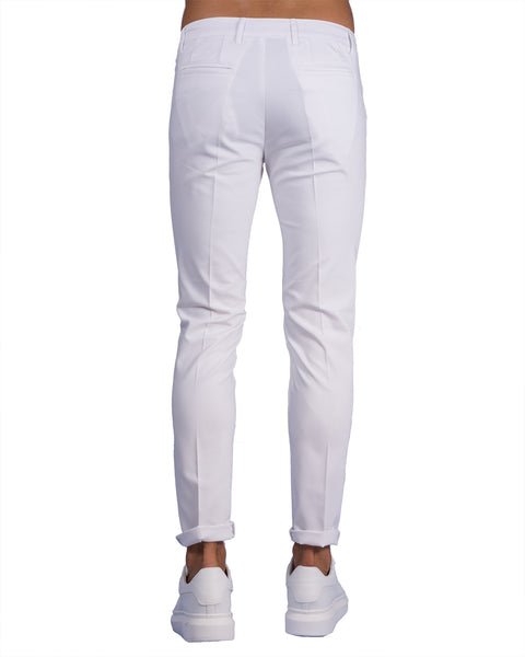Milano - Pantalone Sartoriale Slim Fit Elasticizzato Bianco