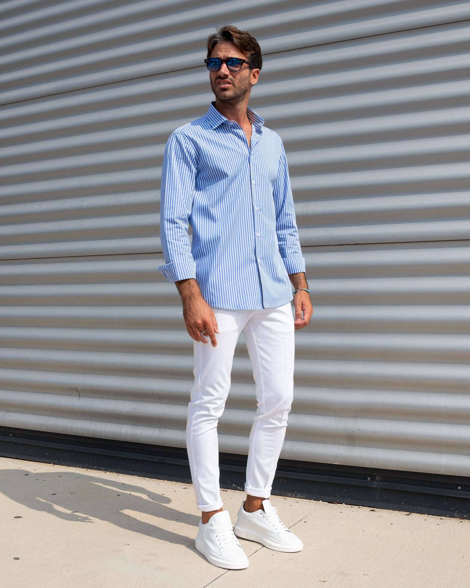 Milano - Pantalone Sartoriale Slim Fit Elasticizzato Bianco