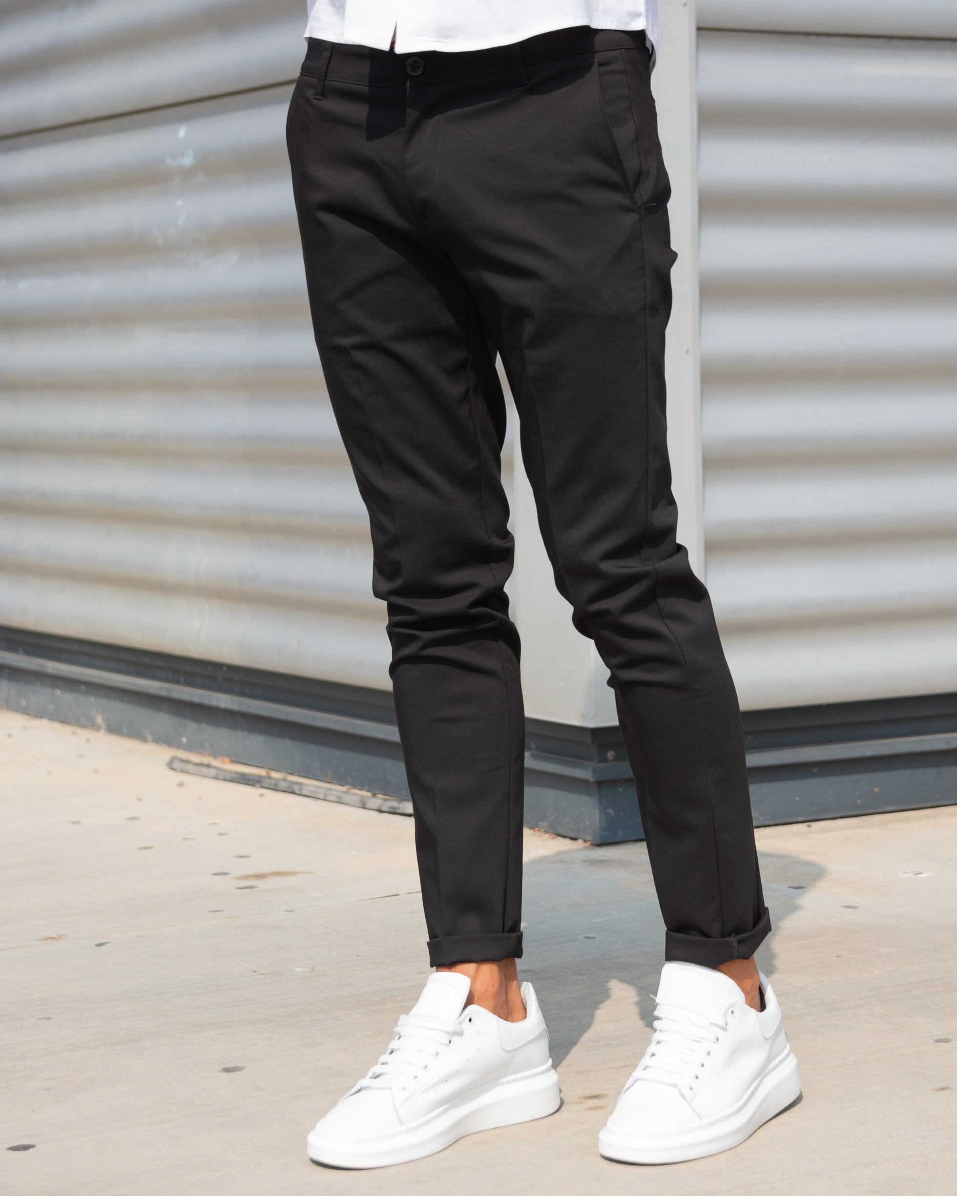 Milano - Pantalone Sartoriale Slim Fit Elasticizzato Nero