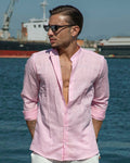 Amalfi - Camicia in lino Rosa